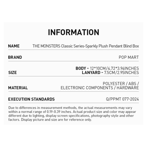 Popmart Authentic The Monsters Classic Series Sparkly‎ Plush Pendant PIPPO - US - Picture 3 of 6